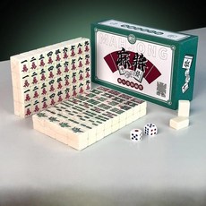 휴대용 여행 미니 마작 카드 야외 손으로 끌어당기는 레저 게임, 색상: 1. 녹색 단상자 버전, 1개
