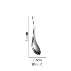 316L不鏽鋼勺子 鏡面拋光 中式高顏值調羹, 1個, 316L抗菌級A級拋光-勺面光滑無毛刺,小號 二條裝-試用裝