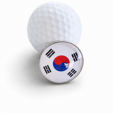 태극기 볼마커 + 자석클립 라운딩 필드용품 골프 악세사리, 1개, 레드 블루 화이트