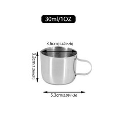 라떼 아트 스팀 피처 밀크 피쳐 저그 스테인리스 커피 거품기 논스틱 사용하기 쉬운 머그컵 스틸 스트레이트 바디 실버 크림 우유 거품 주전자, 2)1oz