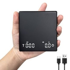 迷你咖啡電子秤 手沖計時電子稱 小型克秤廚房秤, 白-Mini智能咖啡電子秤,750mah-中文充電一次用半年