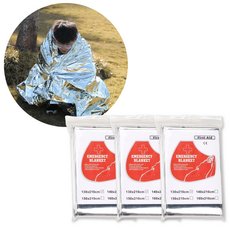 브레베네 체온 유지 보온 담요 비상용, 3개, 실버