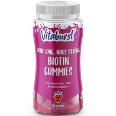 VITABURST 生物素軟糖 草莓風味 無麩質, 60顆, 1罐