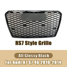 XVIP 컴펙트 매치 유광 블랙 RS7 스타일 범퍼 그릴 콰트로 포함 아우디 A7 S7 4G 2010 2014 크롬 그레이 S7