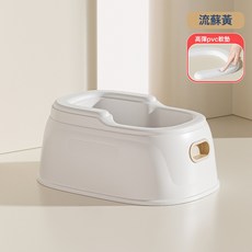 新款嬰兒洗屁屁神器寶寶家用多功能洗浴盆小孩專用可坐浴盆坐便器, 1個, PVC墊-流蘇黃:如圖
