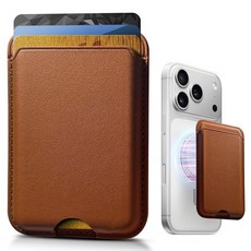 KCEASUA Stronger 마그네틱 지갑 아이폰 17/16/15/14/13/12 시리즈 및 MagSafe 호환 케이스용 RFID 차단이 있는 가죽 카드 홀더 N52 자, Dark Brown