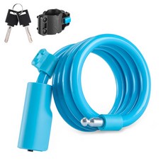 시그니처베이지 자전거 킥보드 열쇠키 자물쇠 와이어 락 도난방지 YPZ100, 1개, 블루