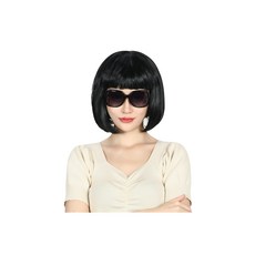 파티가발 이벤트가발 학생 성인 연극 발표회 분장 가발 코믹가발, 단발 블랙