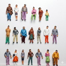 포레스 칼라 사람모형 피규어 미니어처 건축모형재료 디오라마재료, 칼라 1:100(20p), 1세트
