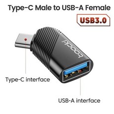 Toocki C타입 USB 3.0 어댑터 OTG 45 도 타입 C 수-USB 암 변환기 노트북 아이폰 14 13 삼성 리얼미, Black, 1개