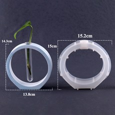 5pcs 꽃 테스트 튜브 꽃병 아크릴 유리 DIY 홈 장식 석고 수지 투명 디스플레이 스탠드 수경 만들기위한 식, 02 Round