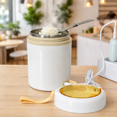 런치버스 전기 보온도시락 직장인 가열 도시락통, 1개, 화이트