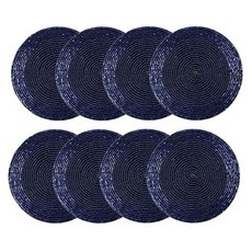COTTON CRAFT 8팩 솔리드 비즈 코스터 - 10.2cm(4인치) 원형 - 브라운, 네이비