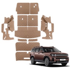 루젠 싼타페 MX5 트렁크매트 차박 풀커버, 싼타페MX5 7인승(26년~/LED 테일게이트 무), 피칸브라운