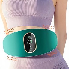 Garrl 슬림 벨트 마사지기 온열 복부 안마기 진동 허리 안마기 3단계 강도 조절 진동 온열 2 in 1 무선 충전식, 그린