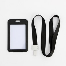 웬카 사원증홀더 양면 사원증케이스 세로형 블랙