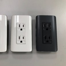 Panasonic 國際牌 RISNA系列 接地雙插座附蓋, 1個, 雙插座附接地 15123,灰色 銀邊