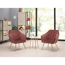 Leader傢居館 絨布休閒椅 餐椅 高密度泡棉 防鏽電鍍腳座【149A3041】, 暗紅色(單只)