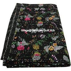 꽃 칸타, 검정색, 킹 90*108 인치