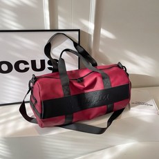 短途旅行包女輕便手提斜挎男士乾溼分離游泳訓練包防水運動健身包, 胭脂紅