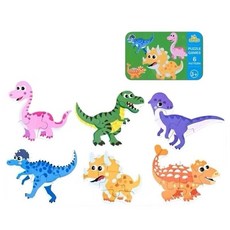 duoqu恐龍拼圖遊戲 激發想像力 提升手眼協調能力, 1個, 6片