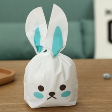 선물 포장 봉투 보자기 토끼 봉지 쇼핑백 25매 간식 대형, 1세트, 블루토끼