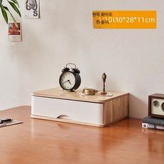 빈티지 나무 서랍장 책상위 미니 캐비닛 원목 보관함, 1개, D_화이트 내추럴 1단