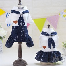 달빛홈즈 반려견커플룩 마린 원피스, L-원피스