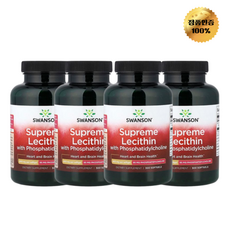 2+2 스완슨 수프림 레시틴 포스파티딜콜린 함유 소프트젤 300정, 300회분, 4개