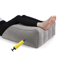 수면 다리배게 다리 받침대 발받침대 삼각 에어쿠션 등받이쿠션 + 에어펌프 수납가방, 뉴 그레이