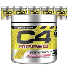 CELLUCOR C4 Ripped運動補充飲沖泡粉 櫻桃檸檬汽水口味, 6個, 183克