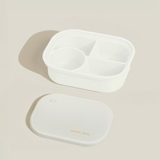 온다온 실리콘 도시락통 전자레인지 직장인 런치박스 소풍 밀프랩 1000ml, 1개, 화이트