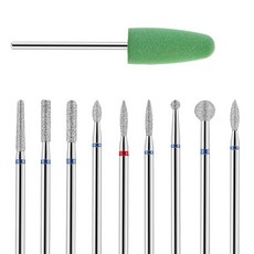 매니큐어용 YUXIANLB 네일 드릴 비트 세트 네일용 다이아몬드 비트 드릴 키트 전문 러시아 큐티클 제거 비트 홈 살롱용 매니큐어 세트 전문가, Silver, 1개