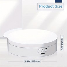 회전 디스플레이 스탠드 사진 제품 및 디스플레이용 360도 전기 테이블 흰색 5 4인치 138MM, White 5pcs