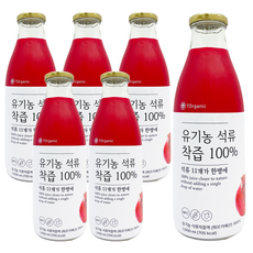 유기농석류즙 100%착즙 석류원액 주스 갱년기, 1L, 6개