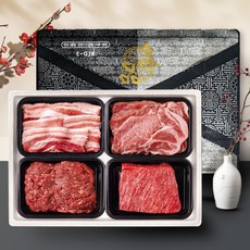 [한우한돈 선물세트]불고기+국거리+삼겹살+목살(팩당 400g), 1세트