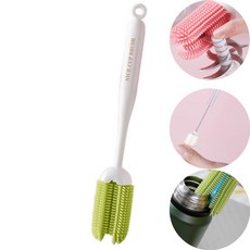 마담봉자 실리콘 3in1 텀블러 물병 틈새 브러쉬 세척솔, 1개, 그린