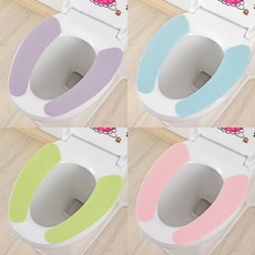 덴코 위생 방수 극세사 붙이는 변기시트 커버, 퍼플, 10개