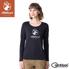 Wildland 荒野 女 輕能量纖維大圓領印花保暖衣