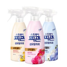 스프레이 피죤 섬유탈취제, 1세트, 블루비앙카,핑크로즈,엘로미모사, 490ml