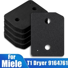밀레 T1 건조기용 플린스 필터 교체품 5개 - 9164761 히트 펌프 텀블 건조기 토-킥 린트 폼 필터 교체품