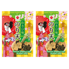 Maruka Food Expenses Rich Series 김 튀김 스낵 와사비 맛, 125g, 2개