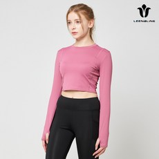 리나컴퍼니 여성용 요가복 베이직 크롭 롱슬리브 CLS04