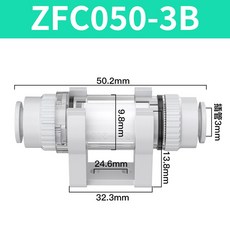 공압 진공 필터 파이프라인 타입 음압 200 08B 100 3B 06B ZFC050 10B 엘리먼트 100 04B 300 12B 200, 1Pcs, ZFC050 3B