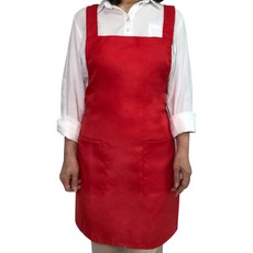 씨오브비 주방 카페 생활방수 앞치마, 레드, 1개