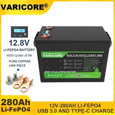 VariCore 12v/12.8V 180Ah 120Ah 310Ah LiFePO4 배터리 RV 캠핑카용 리튬 철 포스파 오프로드 오프 그리드 태양풍, [11] 12.8V 280AH-LCD