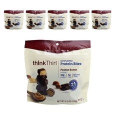 thinkThin 高蛋白一口餅乾 花生醬口味, 128g, 6包