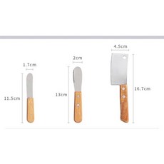 蒙氏教具安全刀具組：兒童安全刀 木柄圓頭設計 多功能切割練習 廚房入門好幫手, 灰&咖啡, 3個