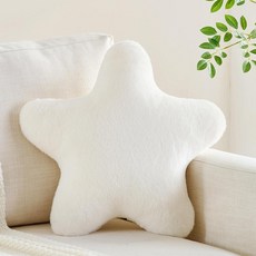 CANGHI Star Pillow 39.9cm(15.7인치) 블랙 별 모양 장식 쿠션 소파 침대용 미적 플러시 바닥 좌석 쿠션 부드러운 인조 토끼털 소파 침실 거실용, 15.7'', 화이트