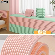 DFMEI 防撞條 嬰兒加厚牆角包邊窗臺牀頭牀邊軟包頭海綿泡沫護角牆貼 粉色加厚, 1個, 粉色(防撞條)加厚
